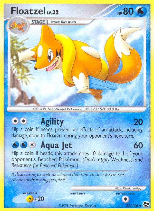 Floatzel (37/106) [Diamond & Pearl: Great Encounters] | Card Merchant Takapuna