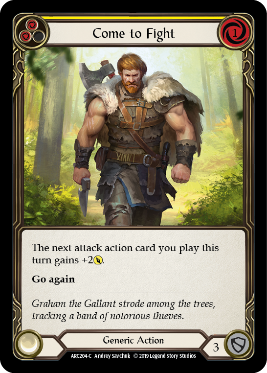 Come to Fight (Yellow) [ARC204-C] (Arcane Rising)  1st Edition Normal | Card Merchant Takapuna