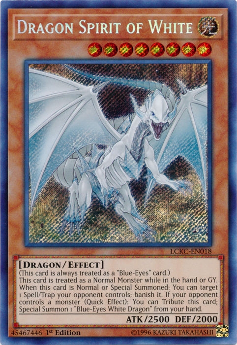 Dragon Spirit of White [LCKC-EN018] Secret Rare | Card Merchant Takapuna