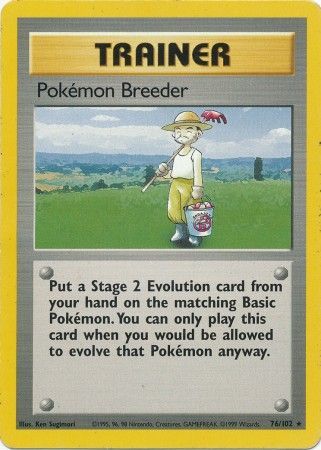 Pokemon Breeder (76/102) [Base Set Unlimited] | Card Merchant Takapuna