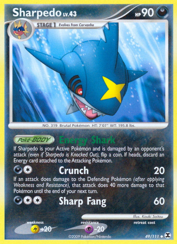 Sharpedo (49/111) [Platinum: Rising Rivals] | Card Merchant Takapuna