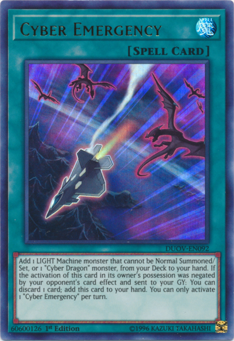 Cyber Emergency [DUOV-EN092] Ultra Rare | Card Merchant Takapuna