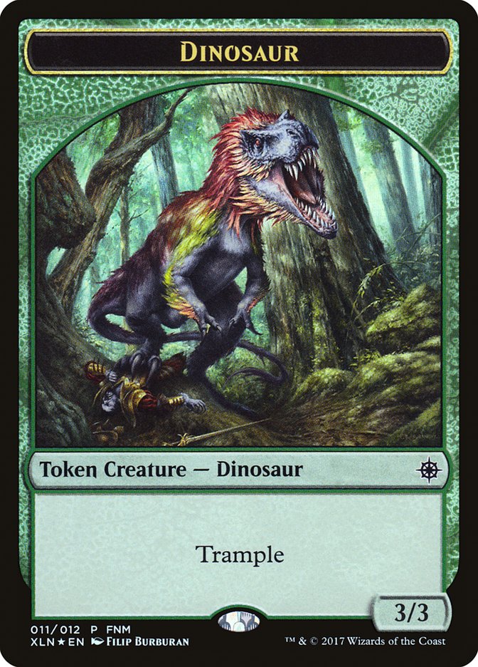 Dinosaur // Treasure Double-Sided Token [Friday Night Magic 2017] | Card Merchant Takapuna