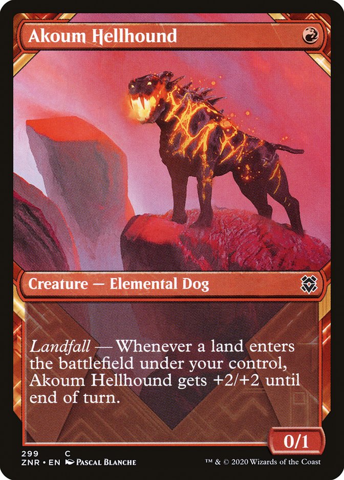 Akoum Hellhound (Showcase) [Zendikar Rising] | Card Merchant Takapuna