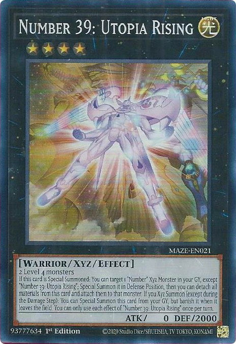 Number 39: Utopia Rising [MAZE-EN021] Super Rare | Card Merchant Takapuna