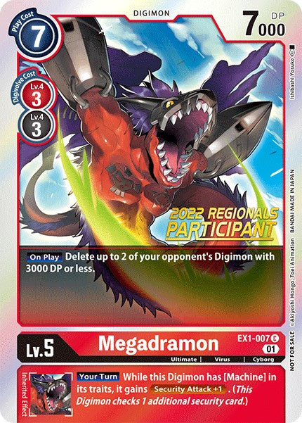 Megadramon [EX1-007] (2022 Championship Online Regional) (Online Participant) [Classic Collection Promos] | Card Merchant Takapuna