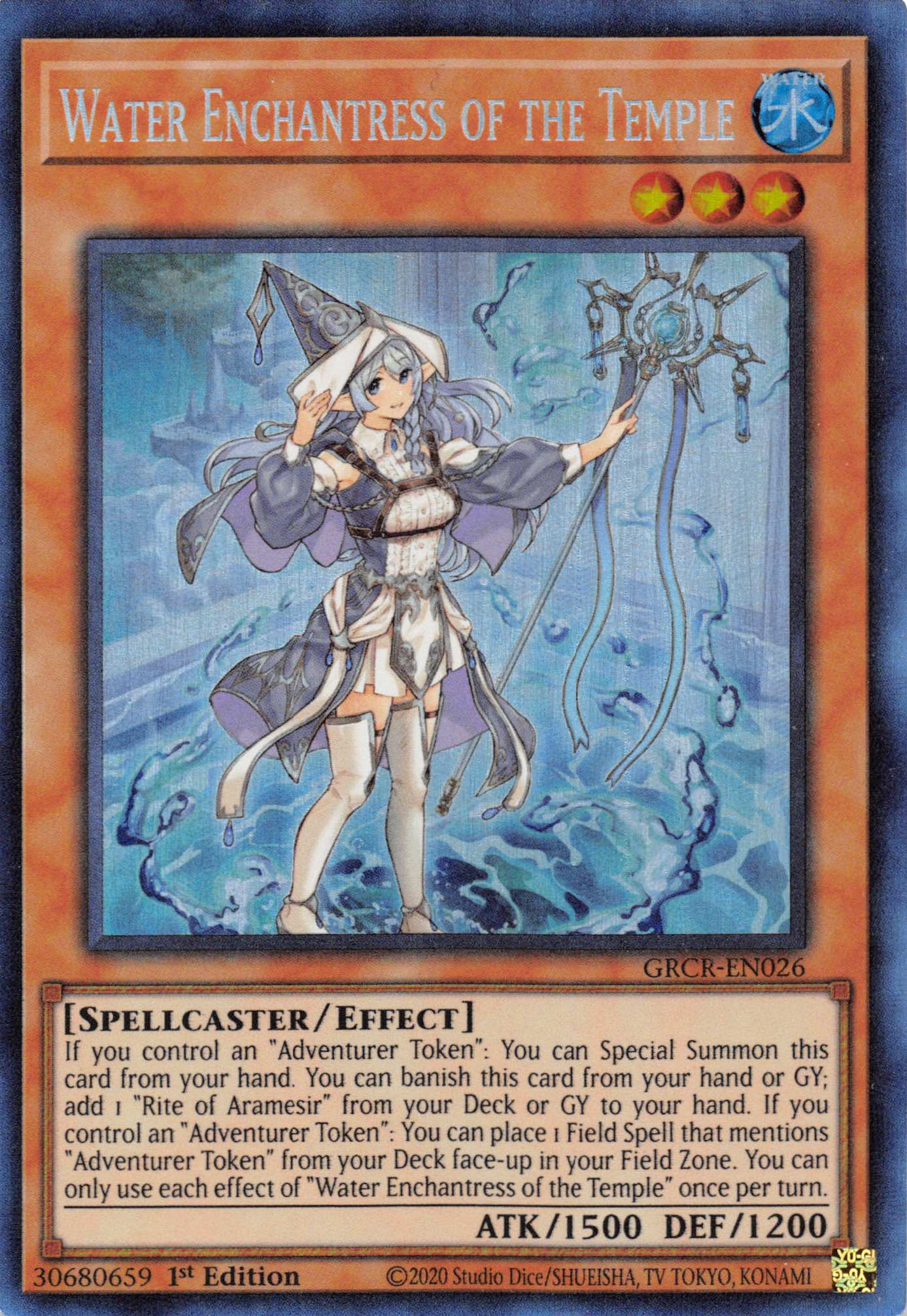 Water Enchantress of the Temple [GRCR-EN026] Collector's Rare | Card Merchant Takapuna