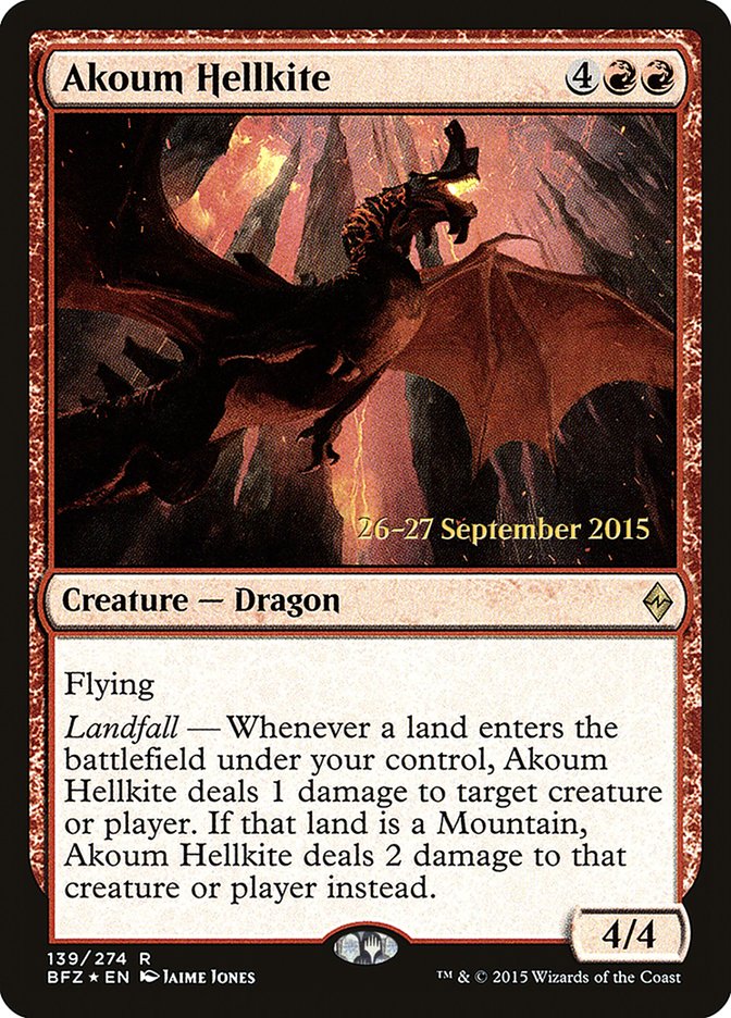 Akoum Hellkite [Battle for Zendikar Prerelease Promos] | Card Merchant Takapuna