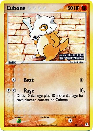 Cubone (60/113) (Stamped) [EX: Delta Species] | Card Merchant Takapuna