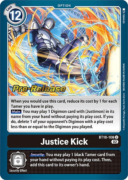 Justice Kick [BT10-106] [Xros Encounter Pre-Release Cards] | Card Merchant Takapuna