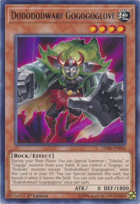 Dodododwarf Gogogoglove [LED6-EN036] Rare | Card Merchant Takapuna