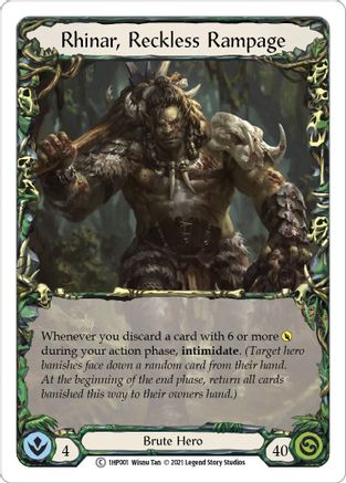 Rhinar, Reckless Rampage [1HP001] (History Pack 1) | Card Merchant Takapuna