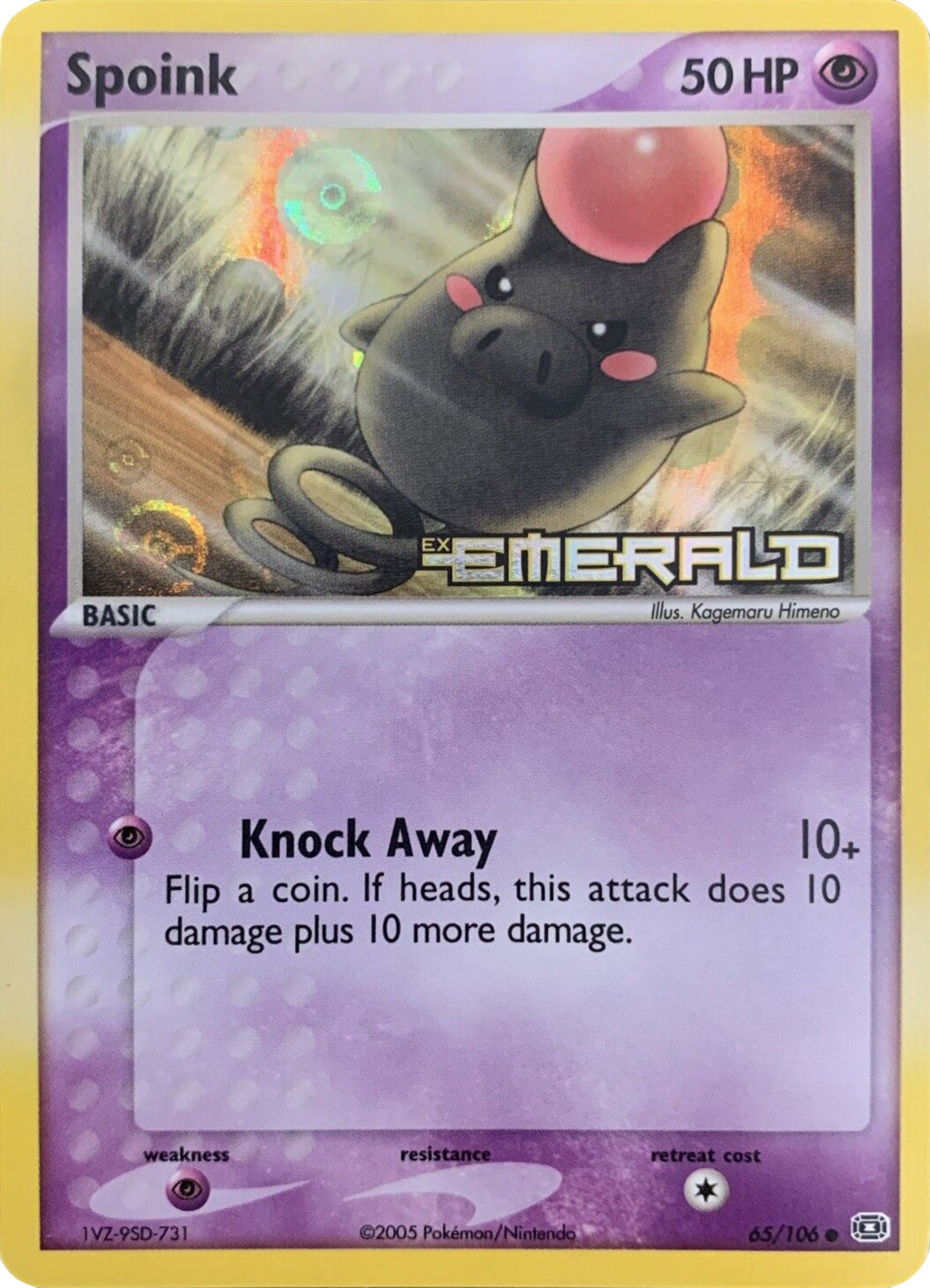 Spoink (65/106) (Stamped) [EX: Emerald] | Card Merchant Takapuna