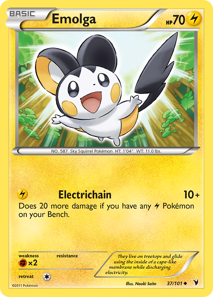 Emolga (37/101) [Black & White: Noble Victories] | Card Merchant Takapuna