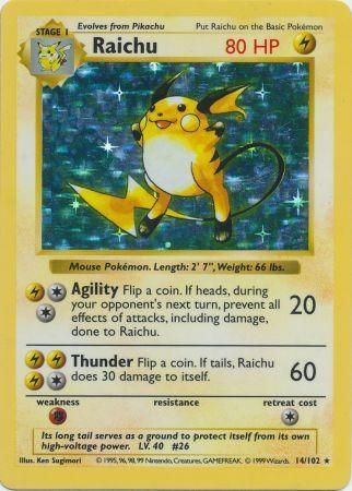 Raichu (14/102) [Base Set Shadowless Unlimited] | Card Merchant Takapuna