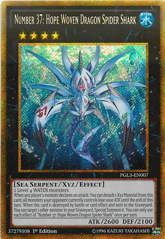 Number 37: Hope Woven Dragon Spider Shark [PGL3-EN007] Gold Secret Rare | Card Merchant Takapuna