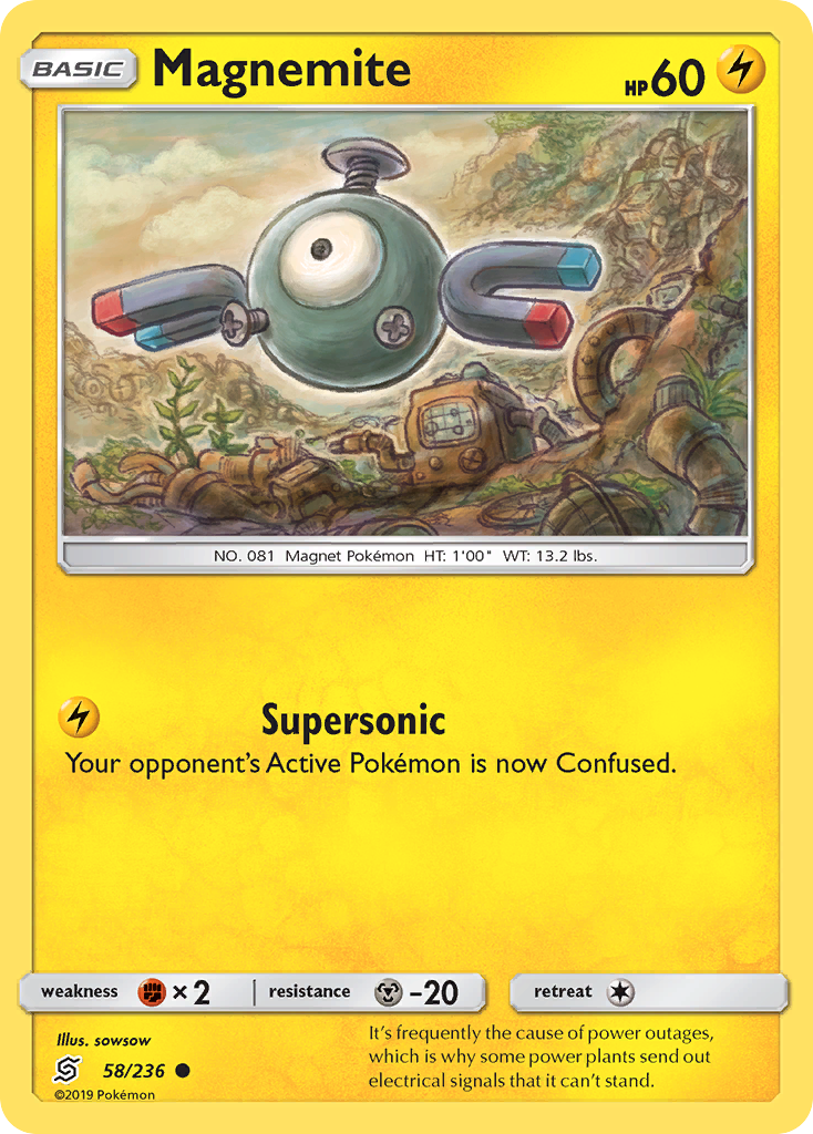 Magnemite (58/236) [Sun & Moon: Unified Minds] | Card Merchant Takapuna