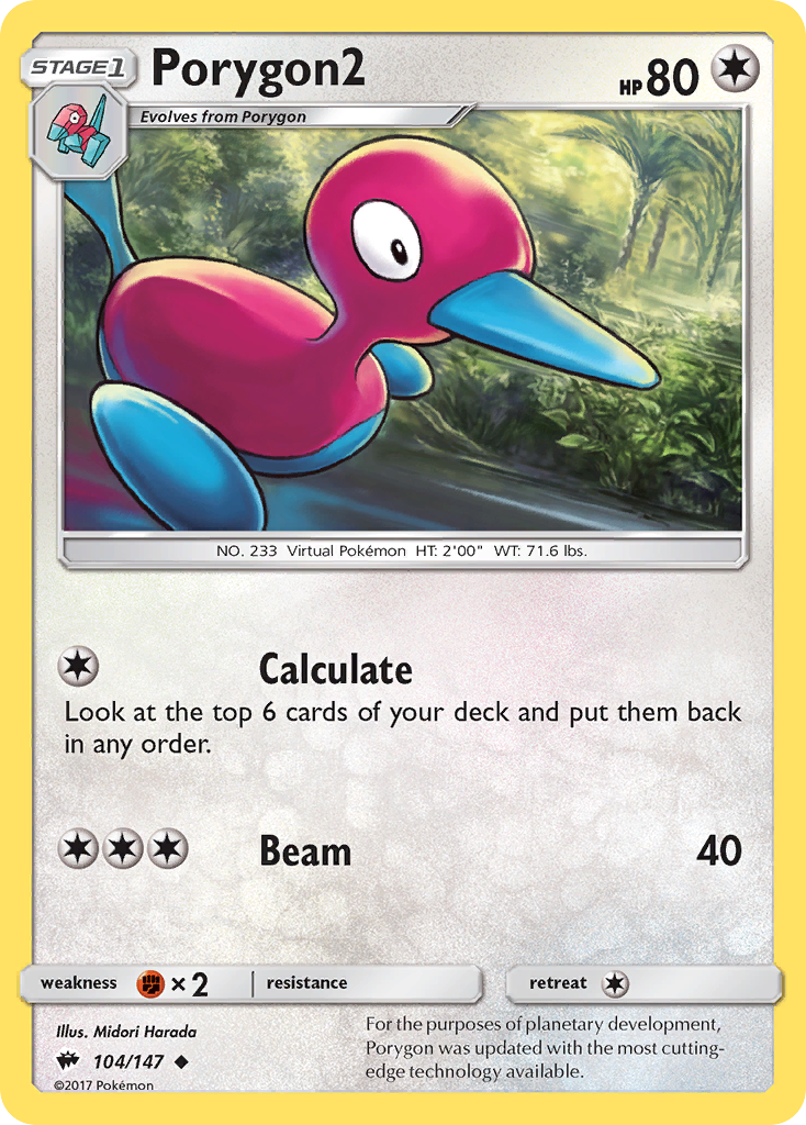 Porygon2 (104/147) [Sun & Moon: Burning Shadows] | Card Merchant Takapuna