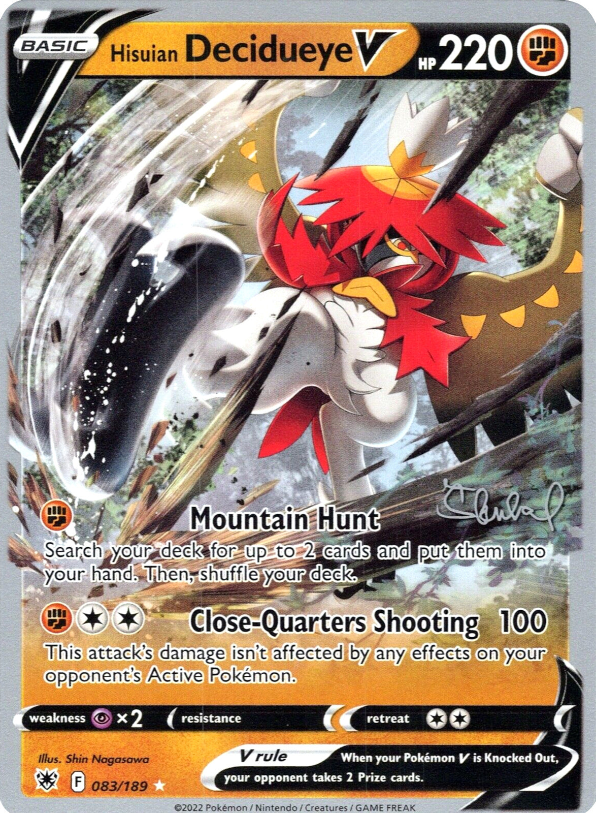 Hisuian Decidueye V (083/189) (ADP - Ondrej Skubal) [World Championships 2022] | Card Merchant Takapuna