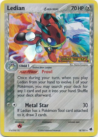 Ledian (18/101) (Delta Species) (Stamped) [EX: Dragon Frontiers] | Card Merchant Takapuna