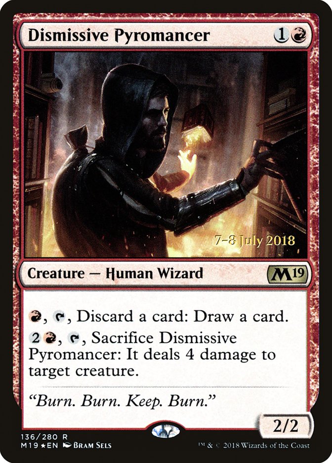 Dismissive Pyromancer [Core Set 2019 Prerelease Promos] | Card Merchant Takapuna