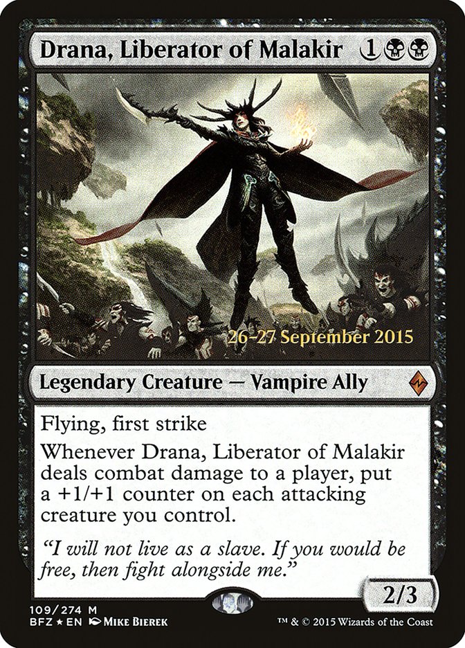 Drana, Liberator of Malakir [Battle for Zendikar Prerelease Promos] | Card Merchant Takapuna