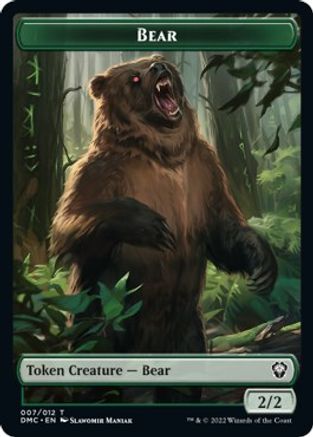 Kavu // Bear Double-Sided Token [Dominaria United Commander Tokens] | Card Merchant Takapuna