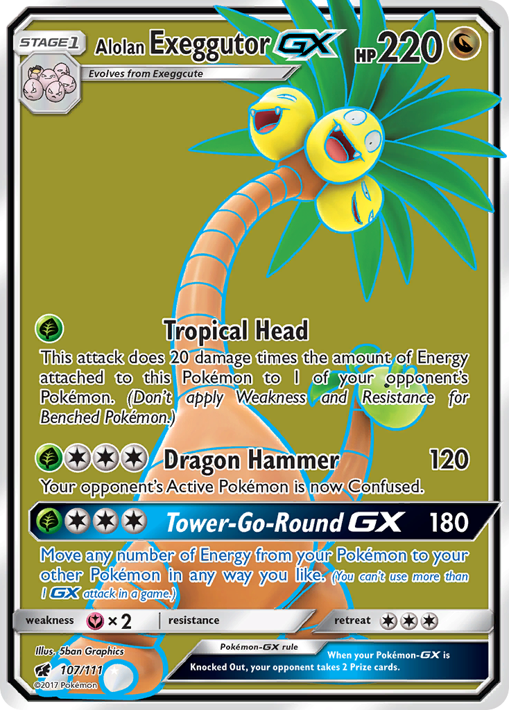 Alolan Exeggutor GX (107/111) [Sun & Moon: Crimson Invasion] | Card Merchant Takapuna