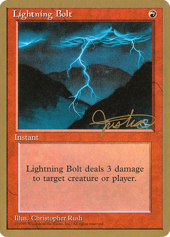 Lightning Bolt (Mark Justice) [Pro Tour Collector Set] | Card Merchant Takapuna