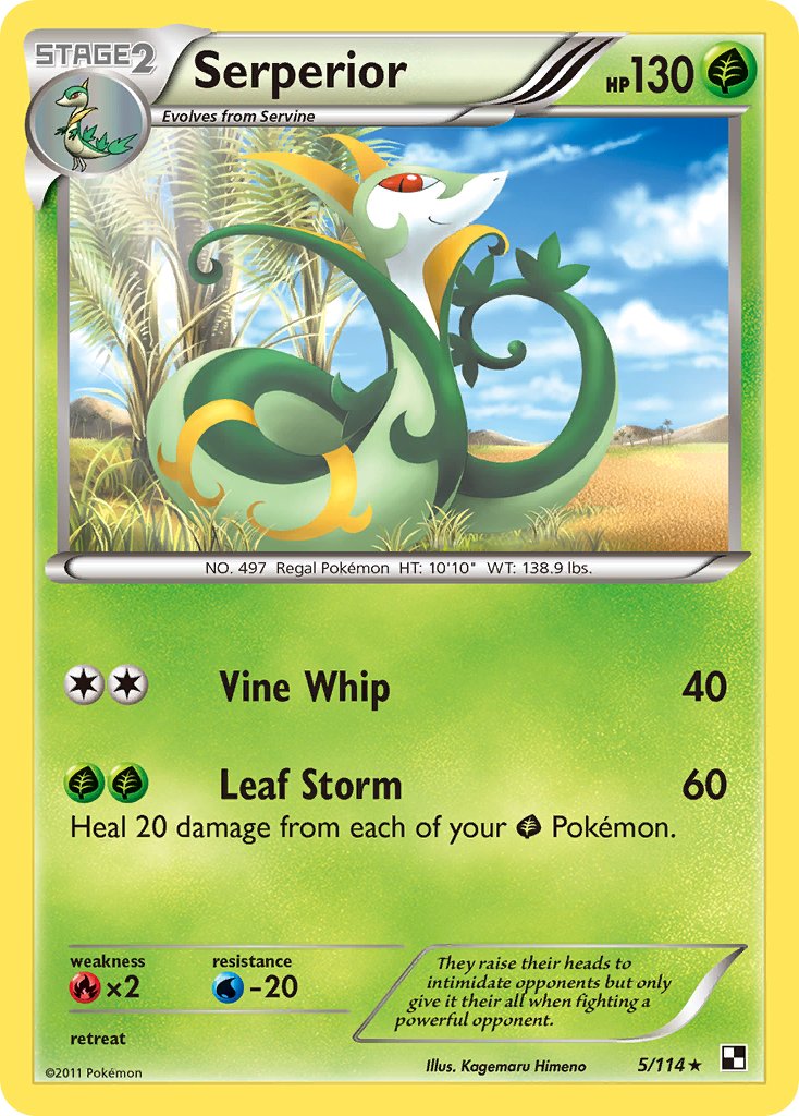 Serperior (5/114) (Cracked Ice Holo) (Theme Deck Exclusive) [Black & White: Base Set] | Card Merchant Takapuna