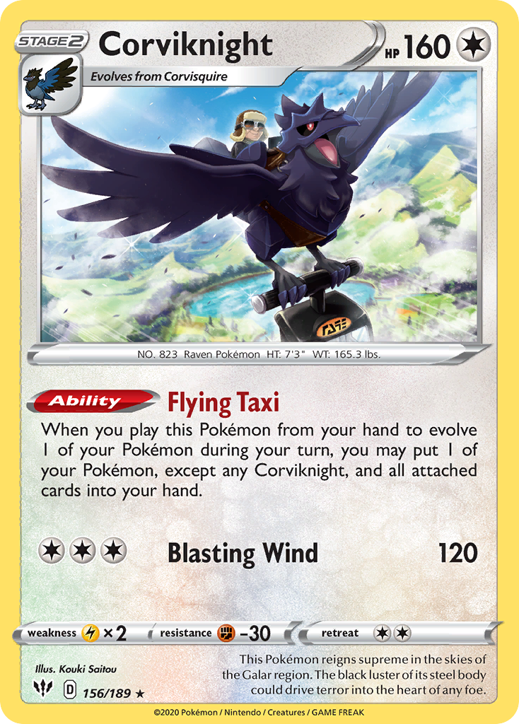 Corviknight (156/189) [Sword & Shield: Darkness Ablaze] | Card Merchant Takapuna