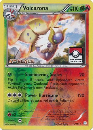 Volcarona (15/114) (League Promo 4th Place) [XY: Steam Siege] | Card Merchant Takapuna