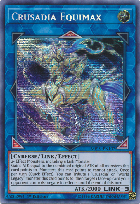 Crusadia Equimax [MP19-EN107] Prismatic Secret Rare | Card Merchant Takapuna