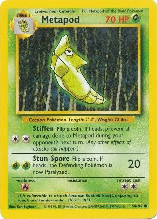 Metapod (54/102) [Base Set Unlimited] | Card Merchant Takapuna