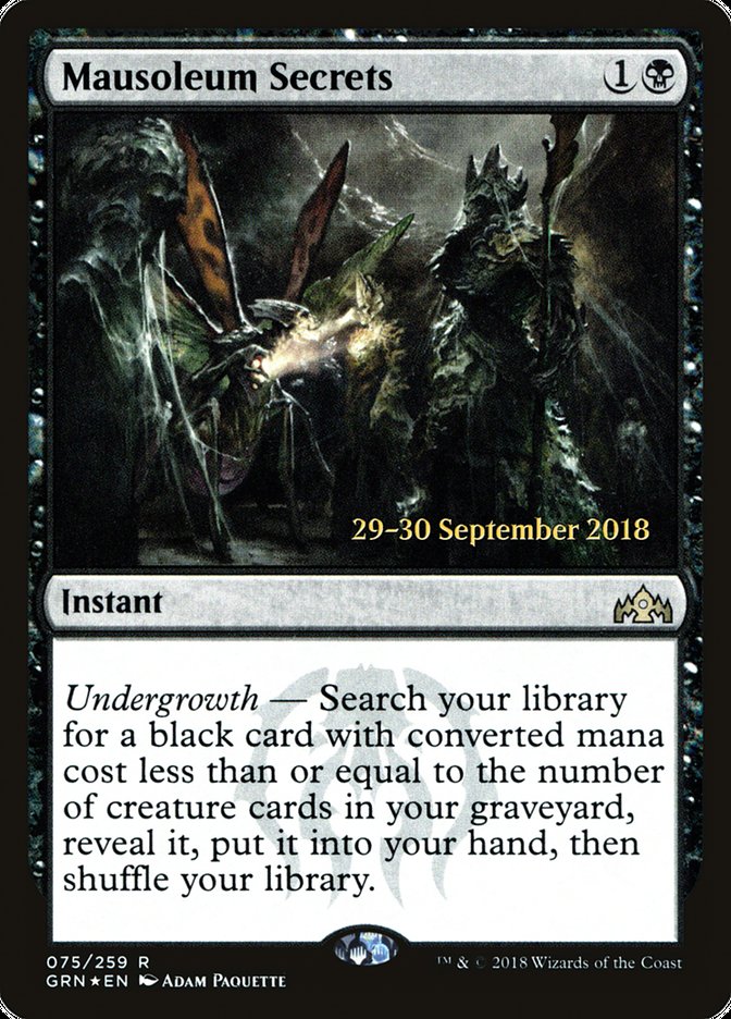 Mausoleum Secrets [Guilds of Ravnica Prerelease Promos] | Card Merchant Takapuna