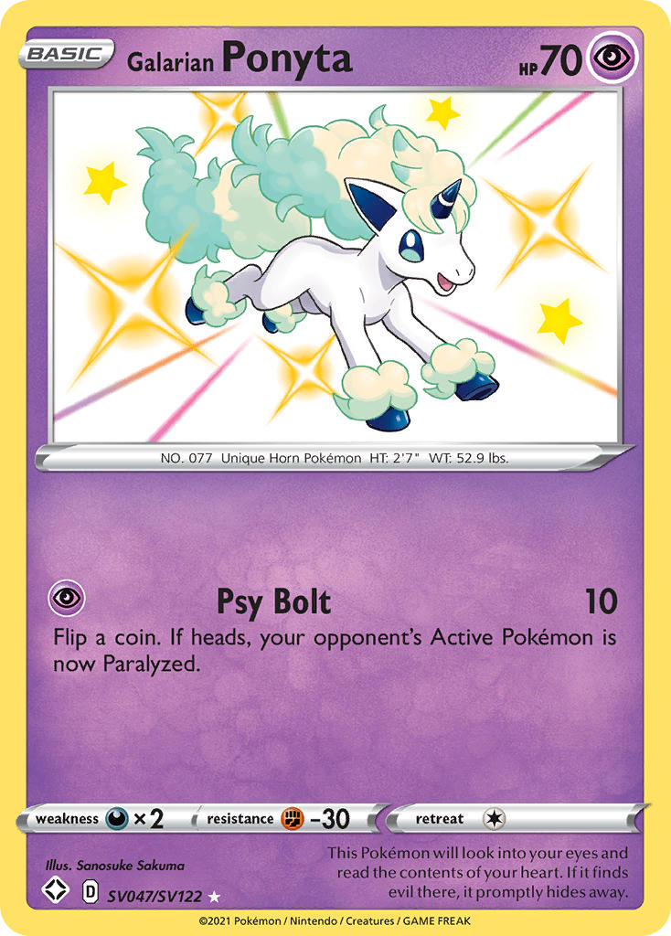 Galarian Ponyta (SV047/SV122) [Sword & Shield: Shining Fates] | Card Merchant Takapuna