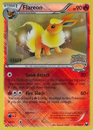 Flareon (12/108) (Regional Championship 2013 Promo Staff) [Black & White: Dark Explorers] | Card Merchant Takapuna