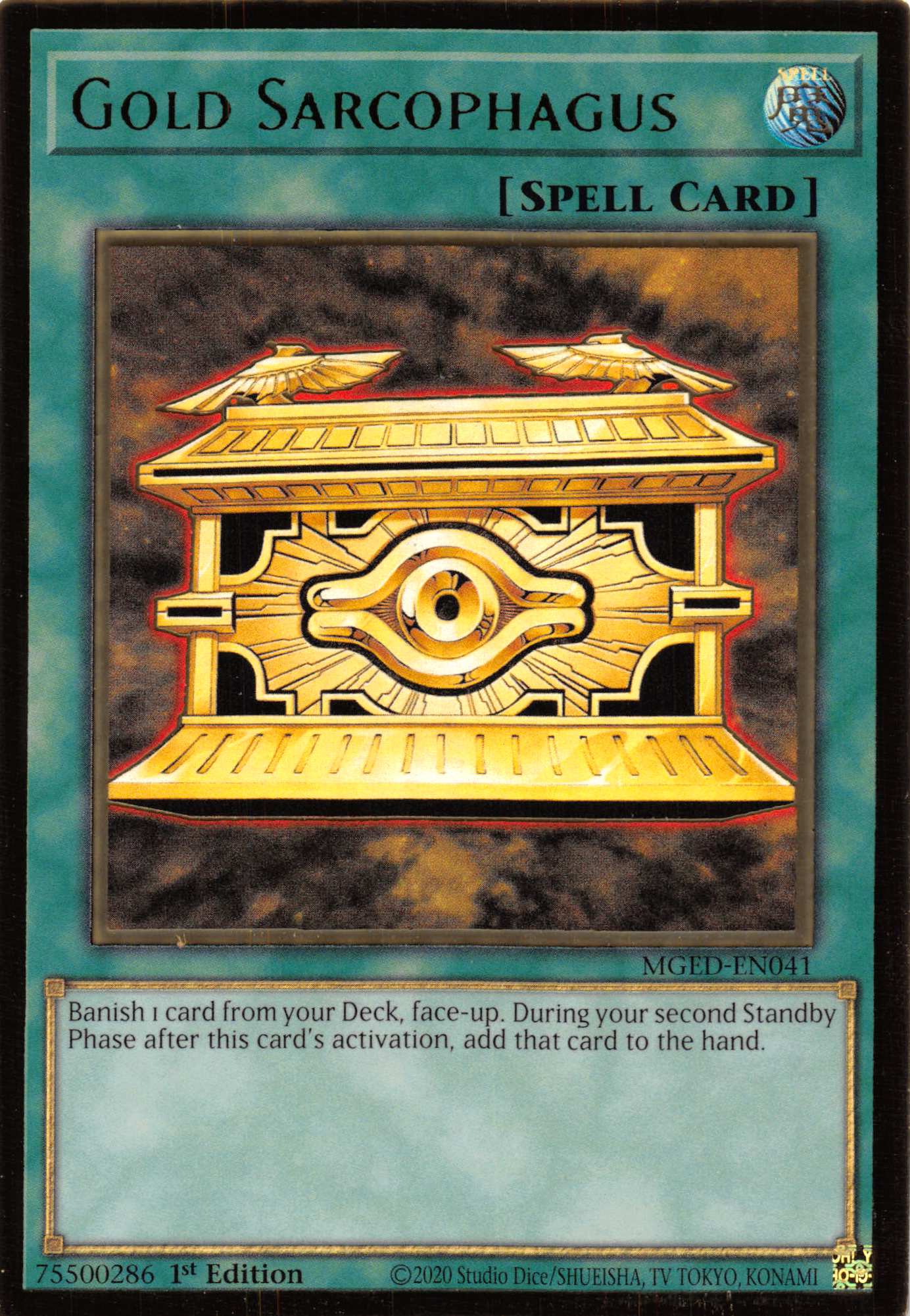 Gold Sarcophagus [MGED-EN041] Gold Rare | Card Merchant Takapuna