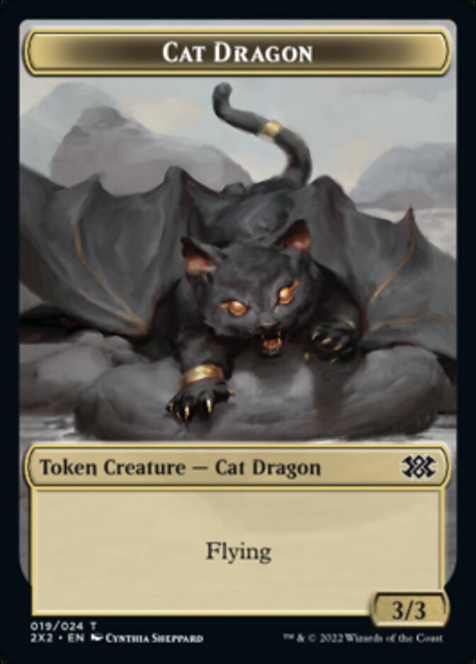 Cat Dragon // Treasure Double-Sided Token [Double Masters 2022 Tokens] | Card Merchant Takapuna