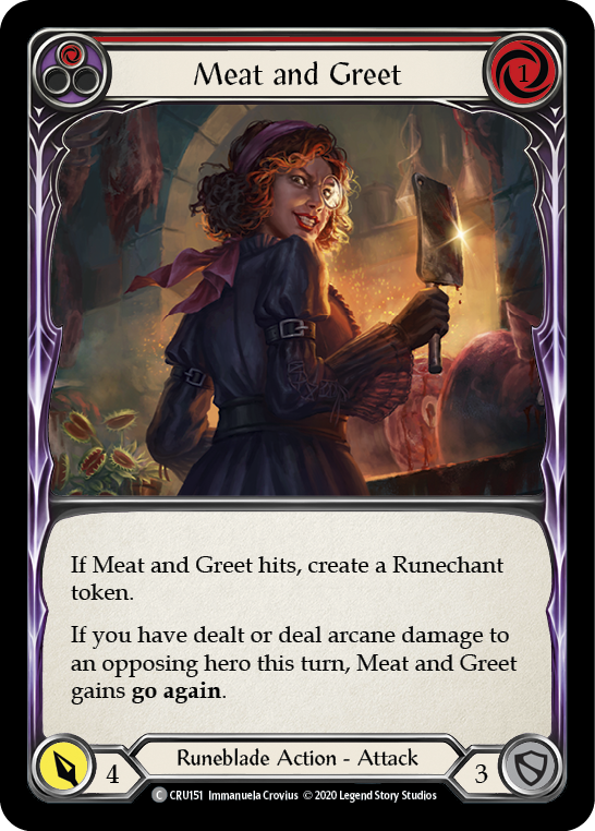 Meat and Greet (Red) [CRU151] (Crucible of War)  1st Edition Rainbow Foil | Card Merchant Takapuna