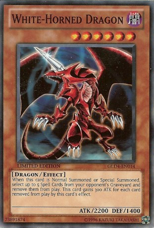 White-Horned Dragon [GLD4-EN014] Common | Card Merchant Takapuna