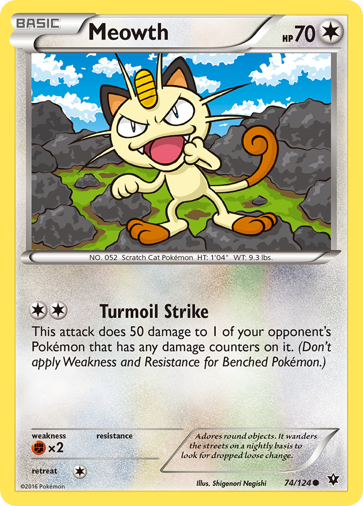 Meowth (74/124) [XY: Fates Collide] | Card Merchant Takapuna