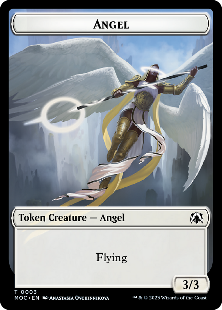 Angel (3) // Demon Double-Sided Token [March of the Machine Commander Tokens] | Card Merchant Takapuna