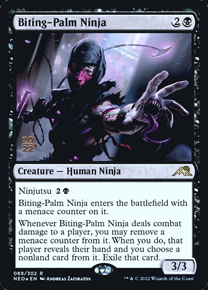 Biting-Palm Ninja [Kamigawa: Neon Dynasty Prerelease Promos] | Card Merchant Takapuna