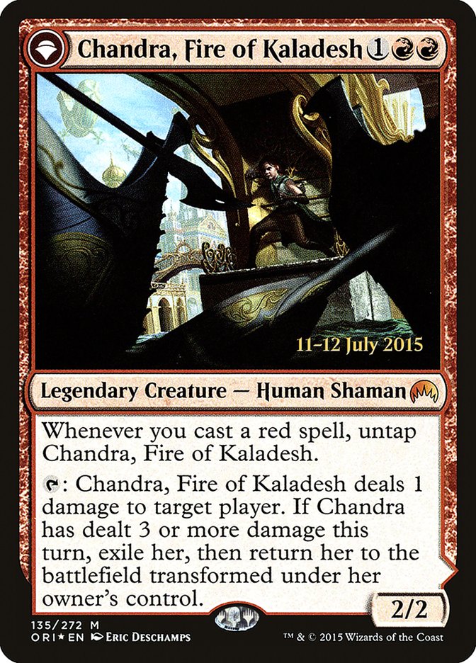 Chandra, Fire of Kaladesh // Chandra, Roaring Flame [Magic Origins Prerelease Promos] | Card Merchant Takapuna