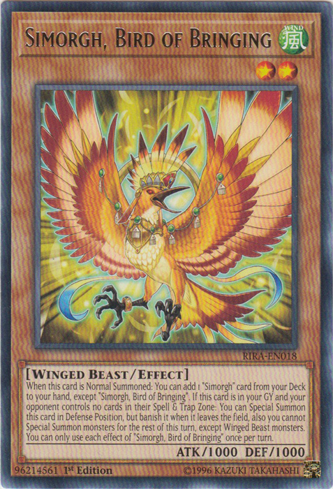 Simorgh, Bird of Bringing [RIRA-EN018] Rare | Card Merchant Takapuna