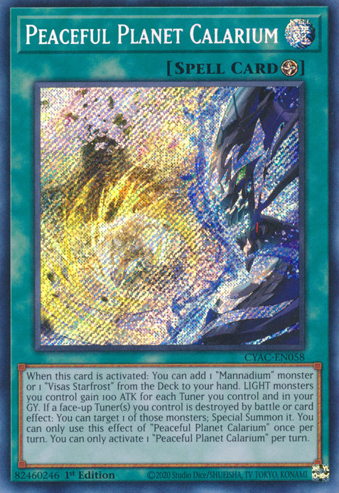 Peaceful Planet Calarium [CYAC-EN058] Secret Rare | Card Merchant Takapuna