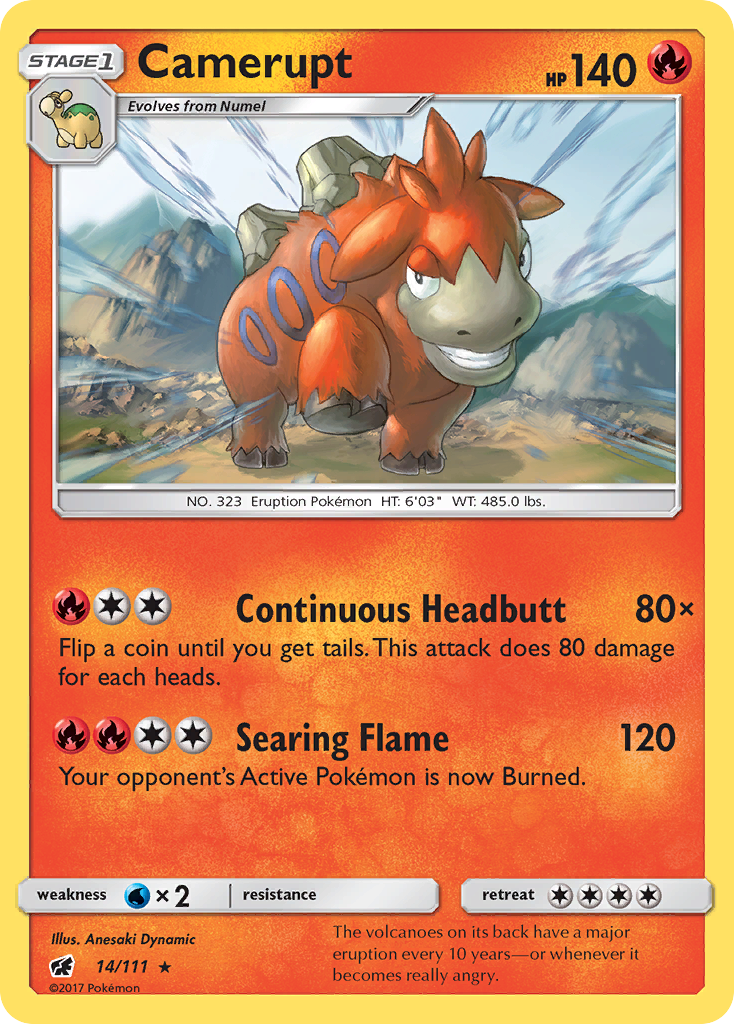 Camerupt (14/111) [Sun & Moon: Crimson Invasion] | Card Merchant Takapuna