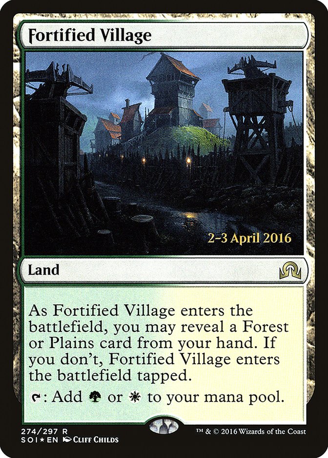 Fortified Village [Shadows over Innistrad Prerelease Promos] | Card Merchant Takapuna