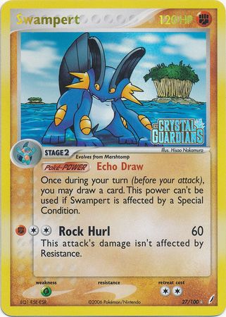 Swampert (27/100) (Stamped) [EX: Crystal Guardians] | Card Merchant Takapuna